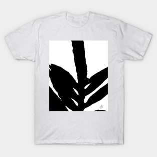 Green Fern in the Dark Black and White T-Shirt